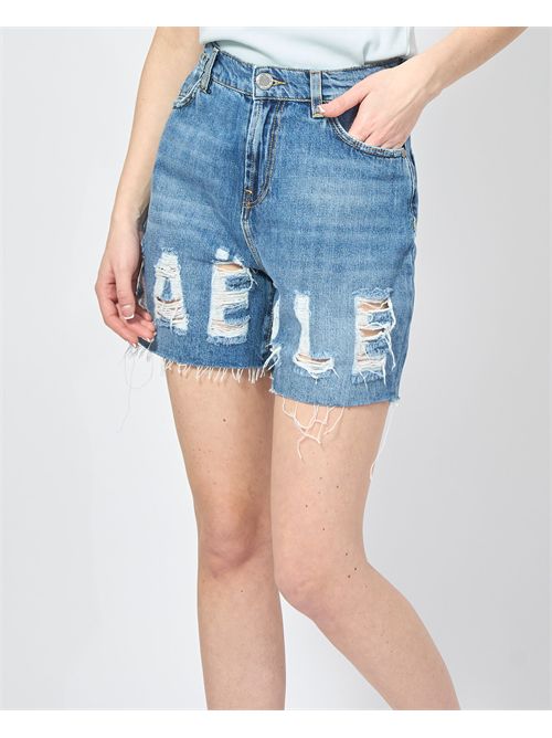 Shorts denim Gaelle Paris con logo frontale GAELLE PARIS | GAABW04709BL01